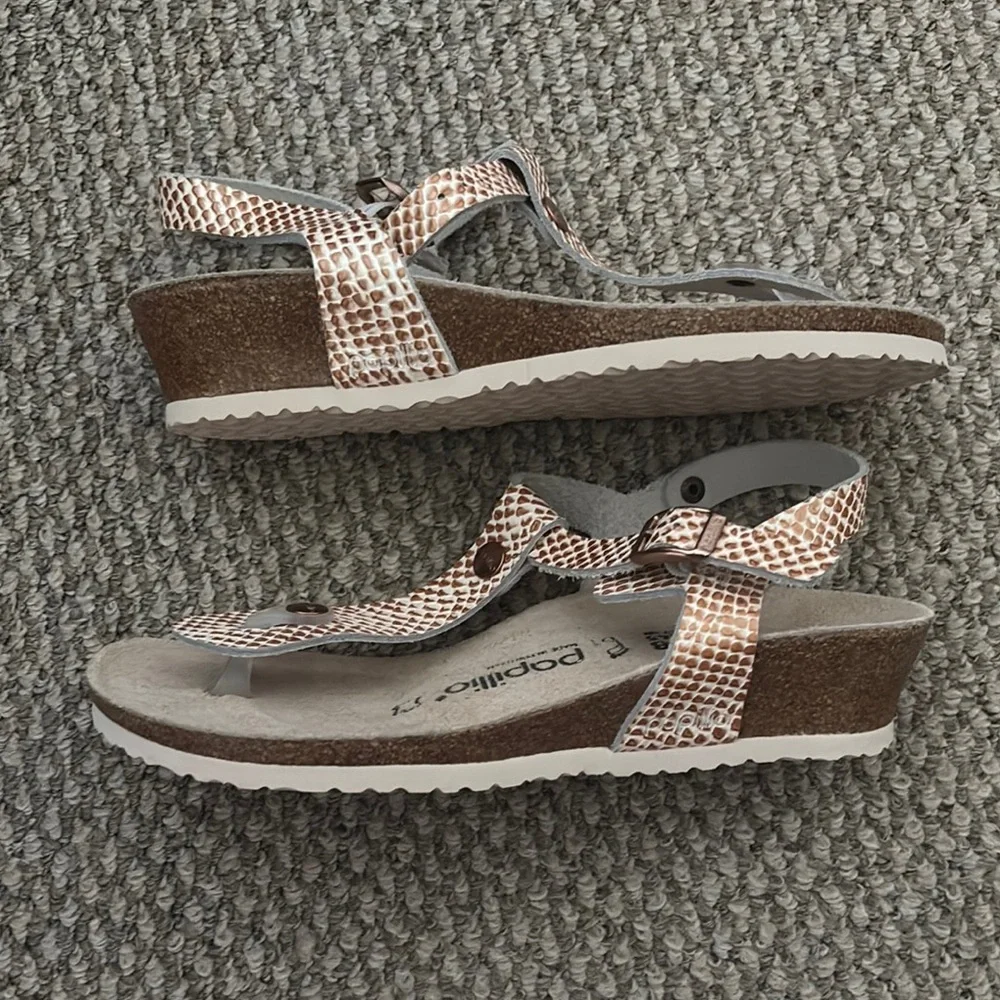 Papillio Brown Sandals Comfortable Contoured Footbed - Picture 2 of 4